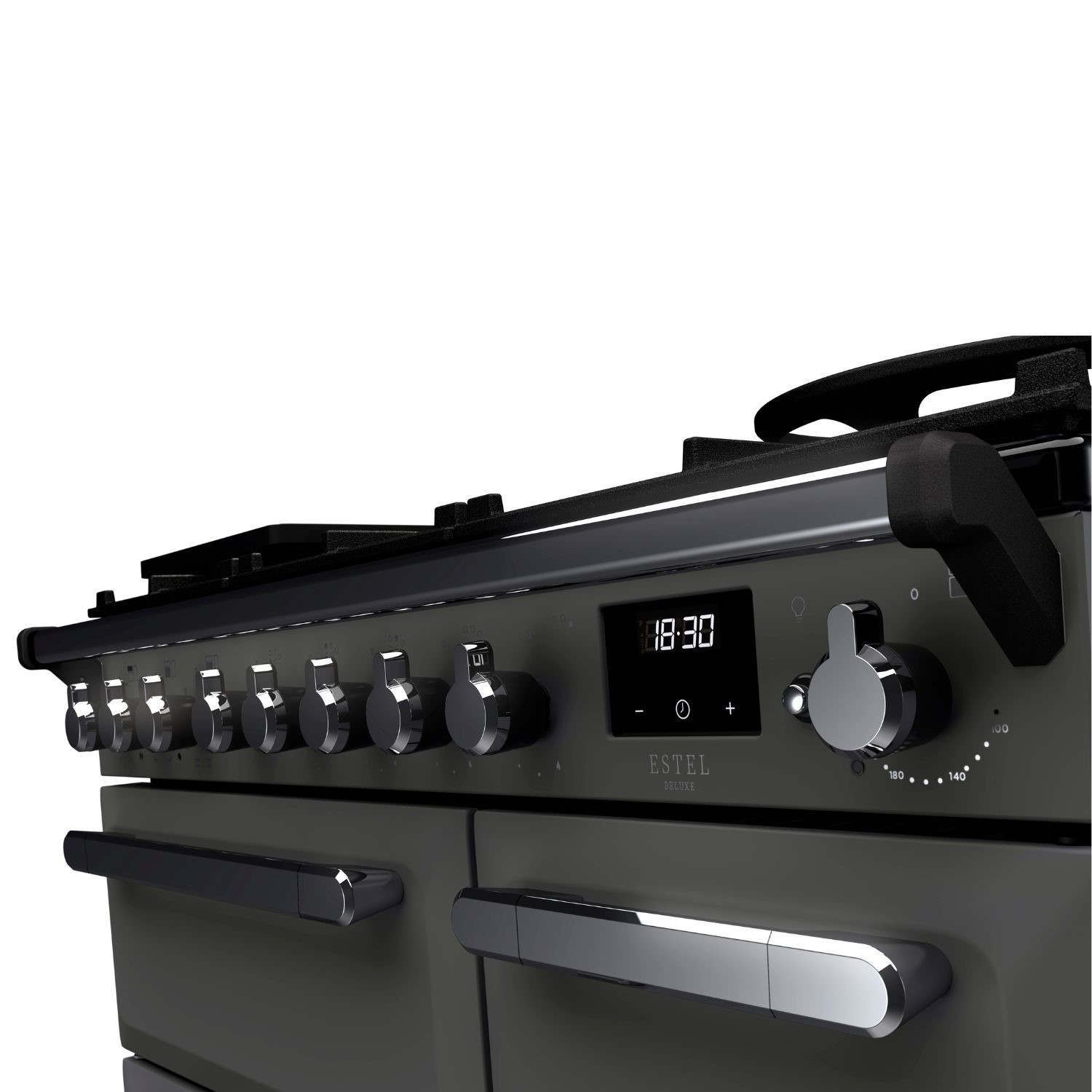 Estel Deluxe 90cm Dual Fuel Range Cooker, Slate/Chrome - image 3