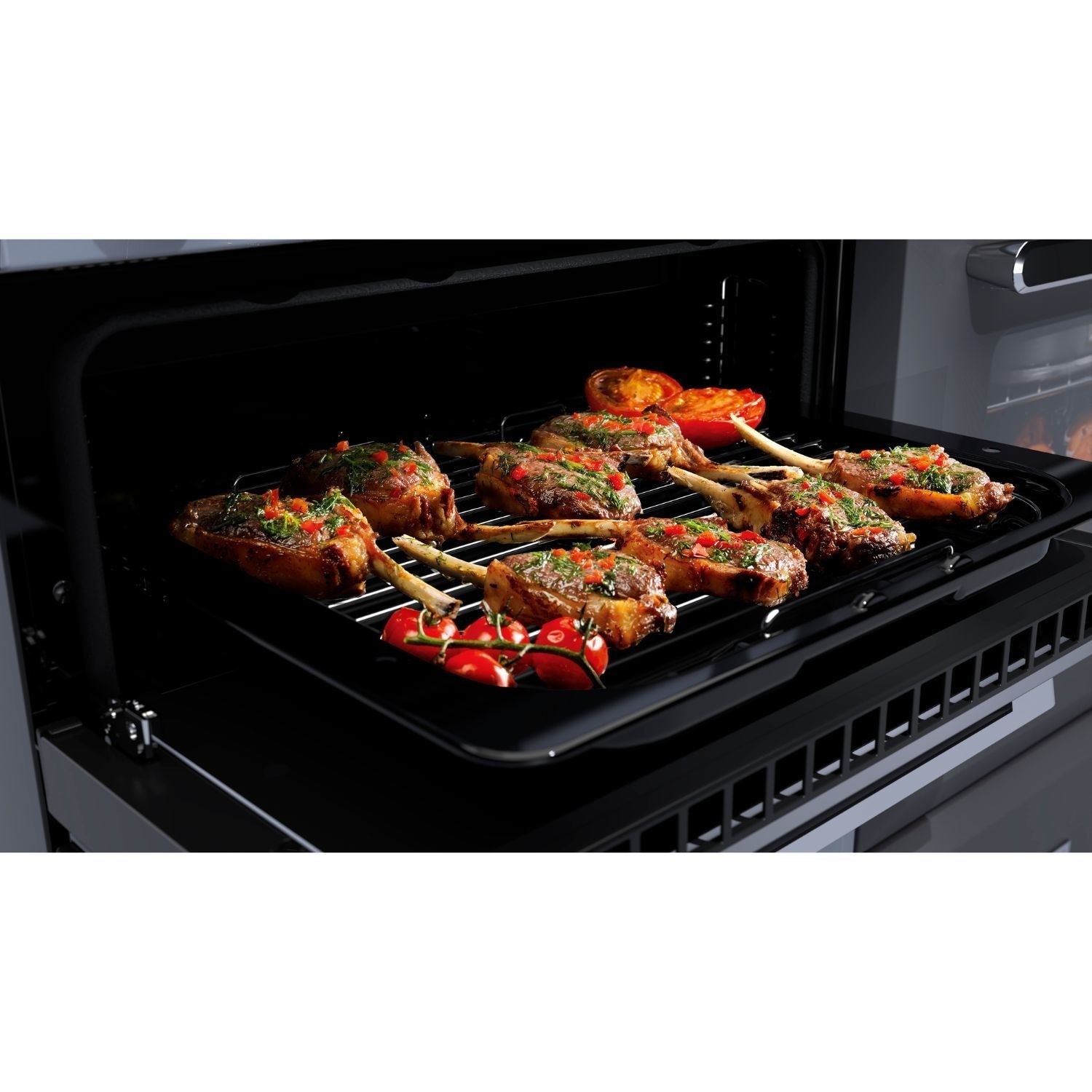 Estel Deluxe 90cm Dual Fuel Range Cooker, Slate/Chrome - image 4