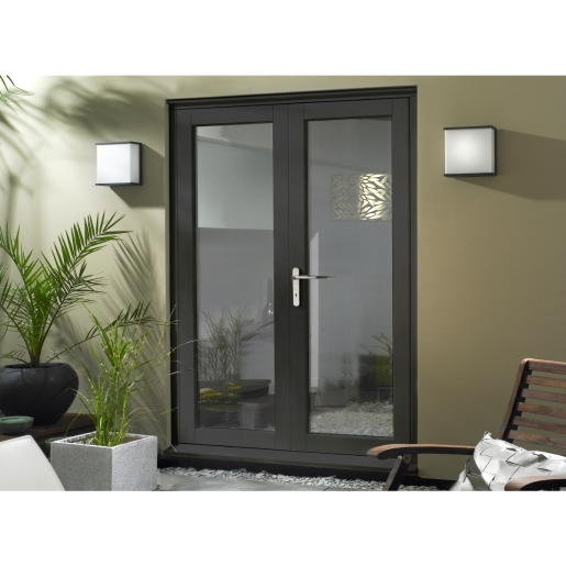 Extenal Finished Grey Slimline French Doors 1490mm - image 2
