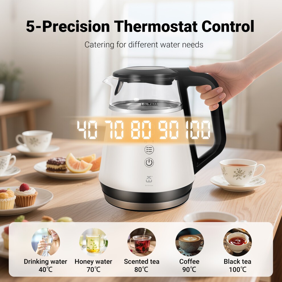 ExtraStar NHHB1006D Cordless Kettle with Digital Temperature Display 1L - image 3