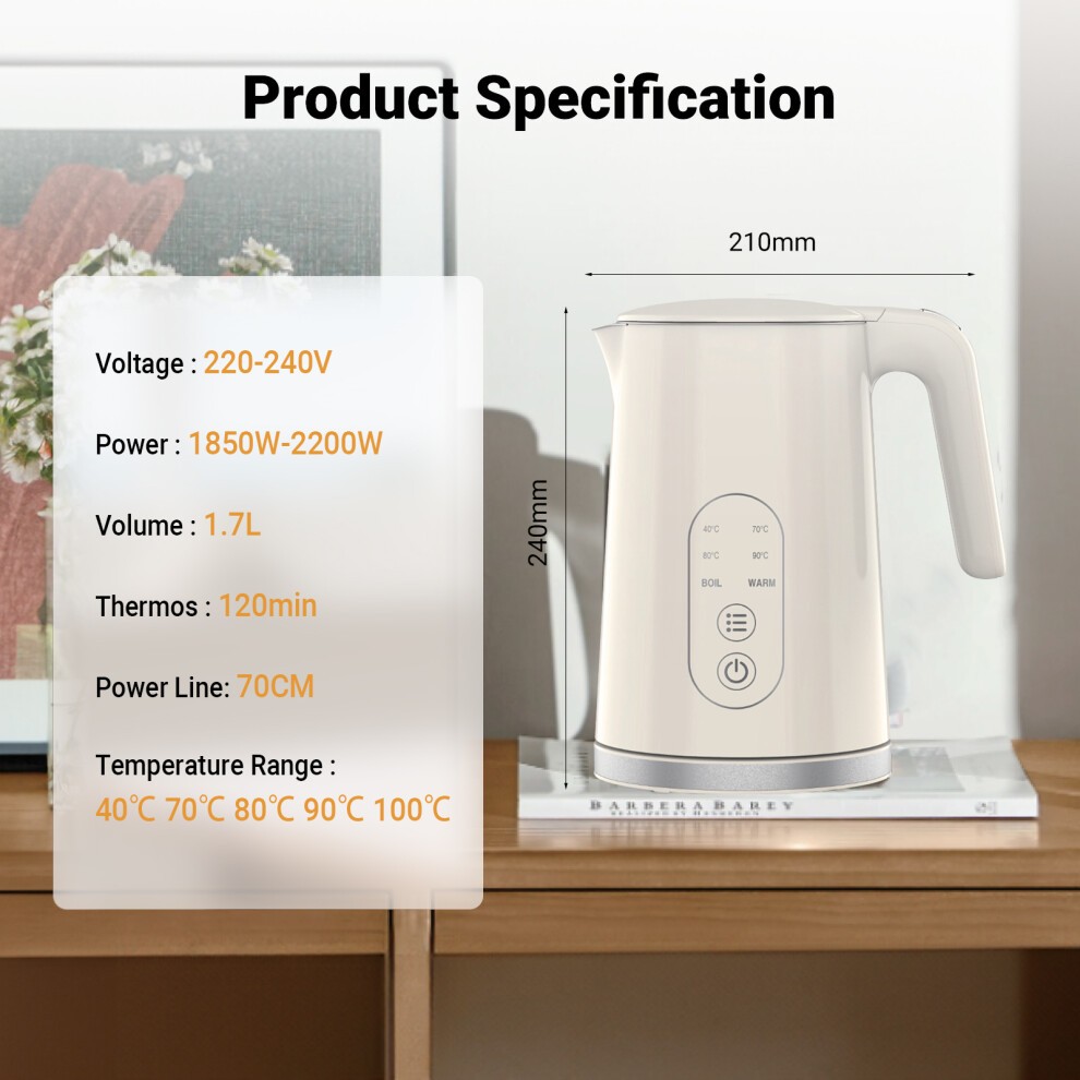 ExtraStar NHHB8726D-J Cordless Kettle with 5 Temperature Setting 1.7L - image 3