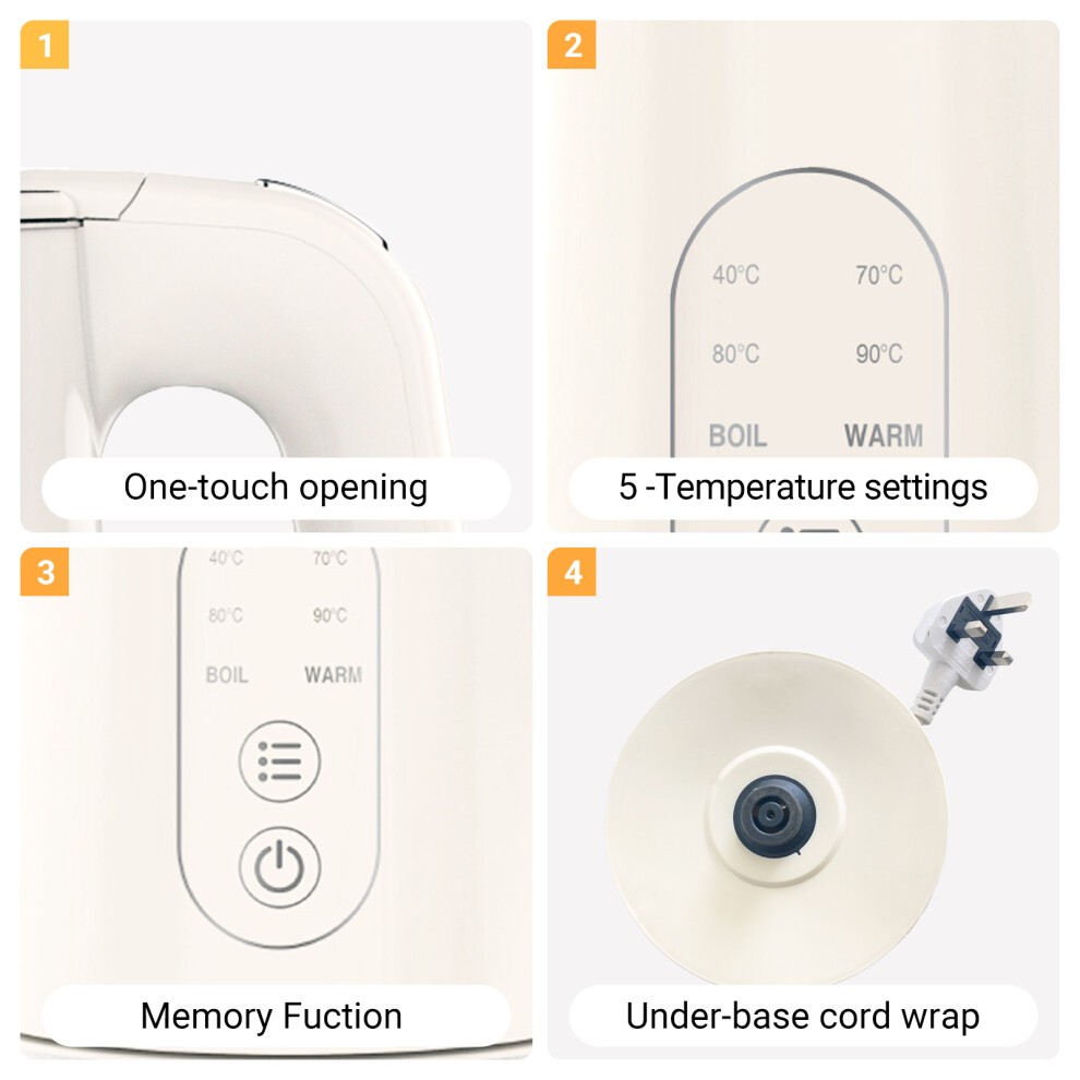 ExtraStar NHHB8726D-J Cordless Kettle with 5 Temperature Setting 1.7L - image 4