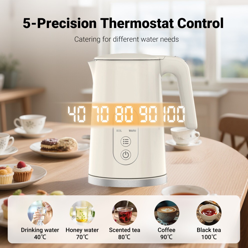ExtraStar NHHB8726D-J Cordless Kettle with 5 Temperature Setting 1.7L - image 5