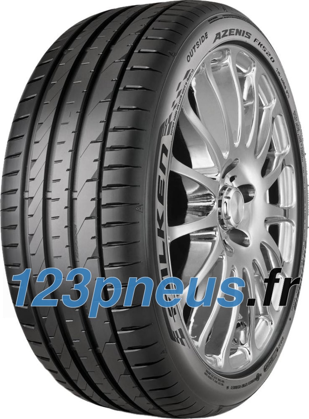 Falken AZENIS FK520 tire in size 245/45 R19 102Y XL, featuring a sleek black rubber surface with distinctive tread patterns and the brand name prominently displayed on the sidewall.