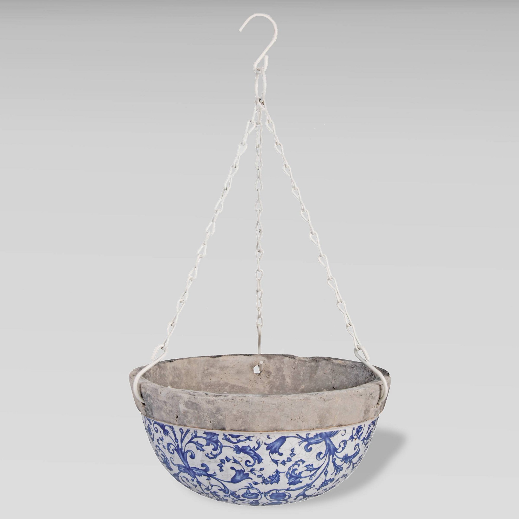 Fallen Fruits Blue and White Ceramic Hanging Flower Basket 2.4L - image 4