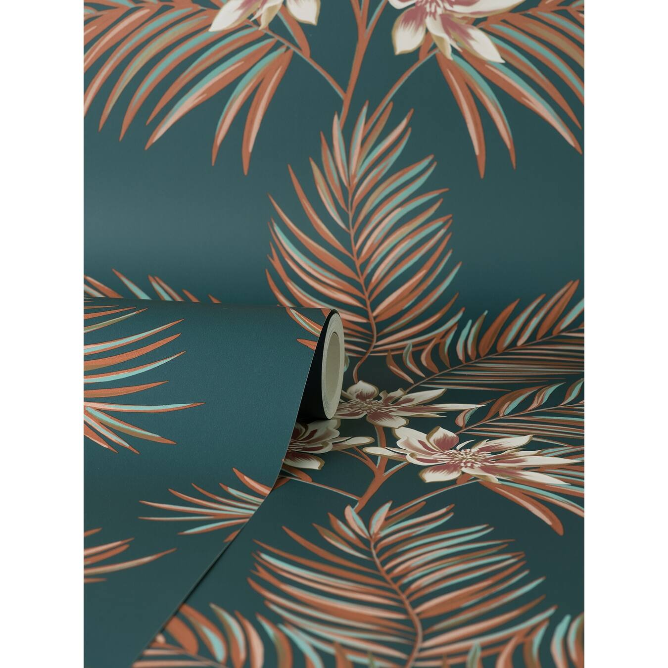 Fine Decor Bali Tropical Floral Peacock Wallpaper - image 2