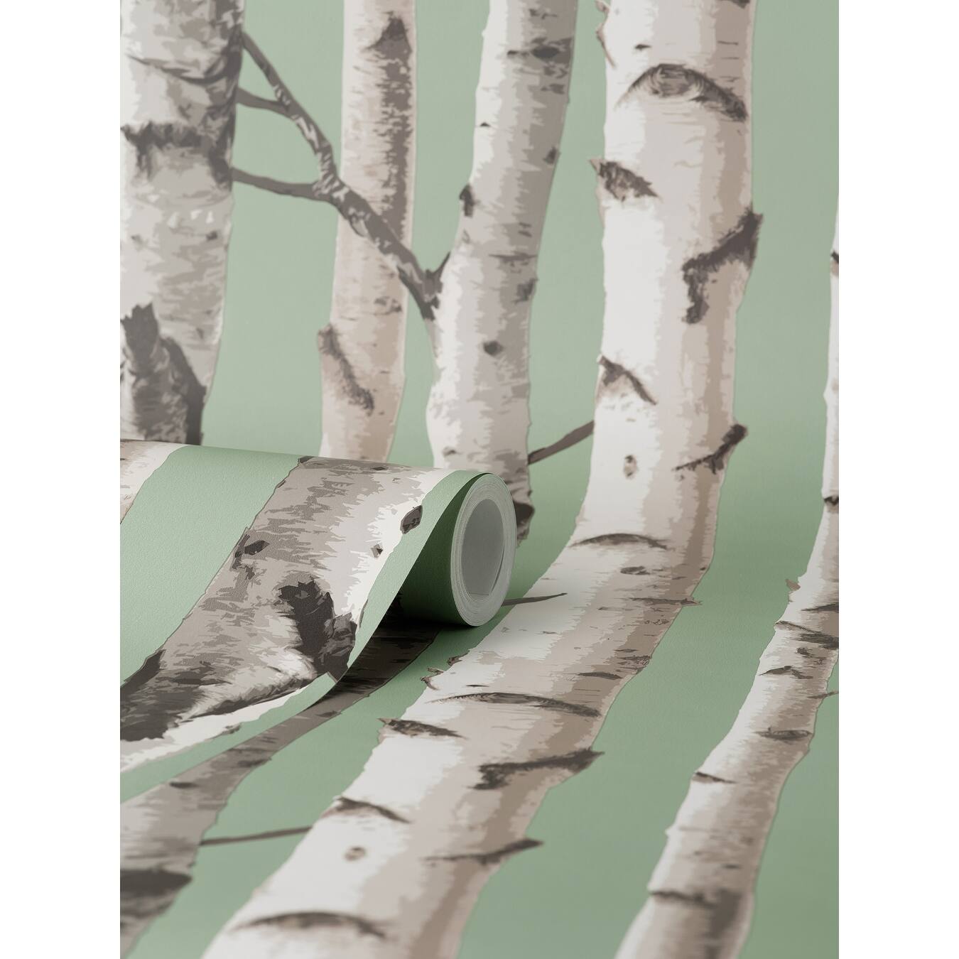 Fine Decor Birch Trees Sage Wallpaper - image 2