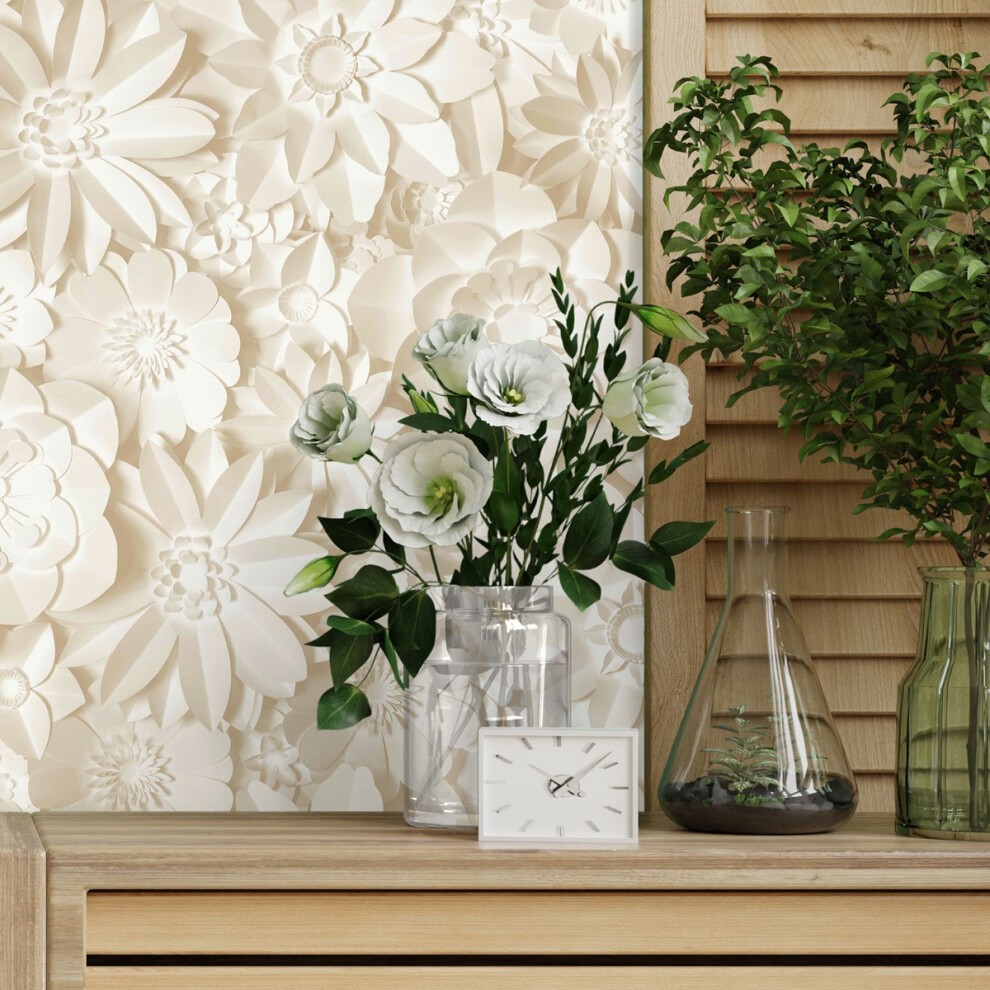 Fine Decor Dimensions Floral Natural Wallpaper - image 4