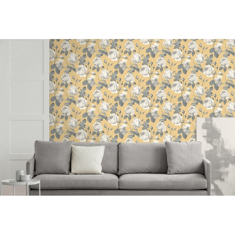 Fine Decor Eden Floral Mustard Wallpaper - image 2