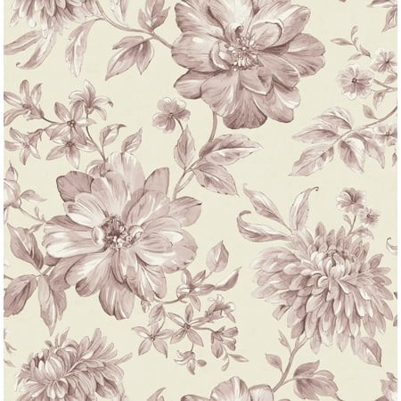 Delicate pink floral patterns featuring large peonies and chrysanthemums on a soft cream background, creating an elegant and vintage-inspired wallpaper design.