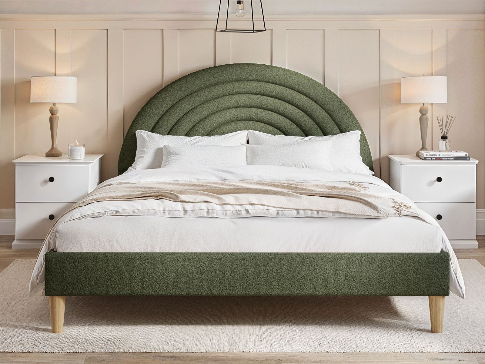 Flair Ava Green Double Boucle Bed - image 3