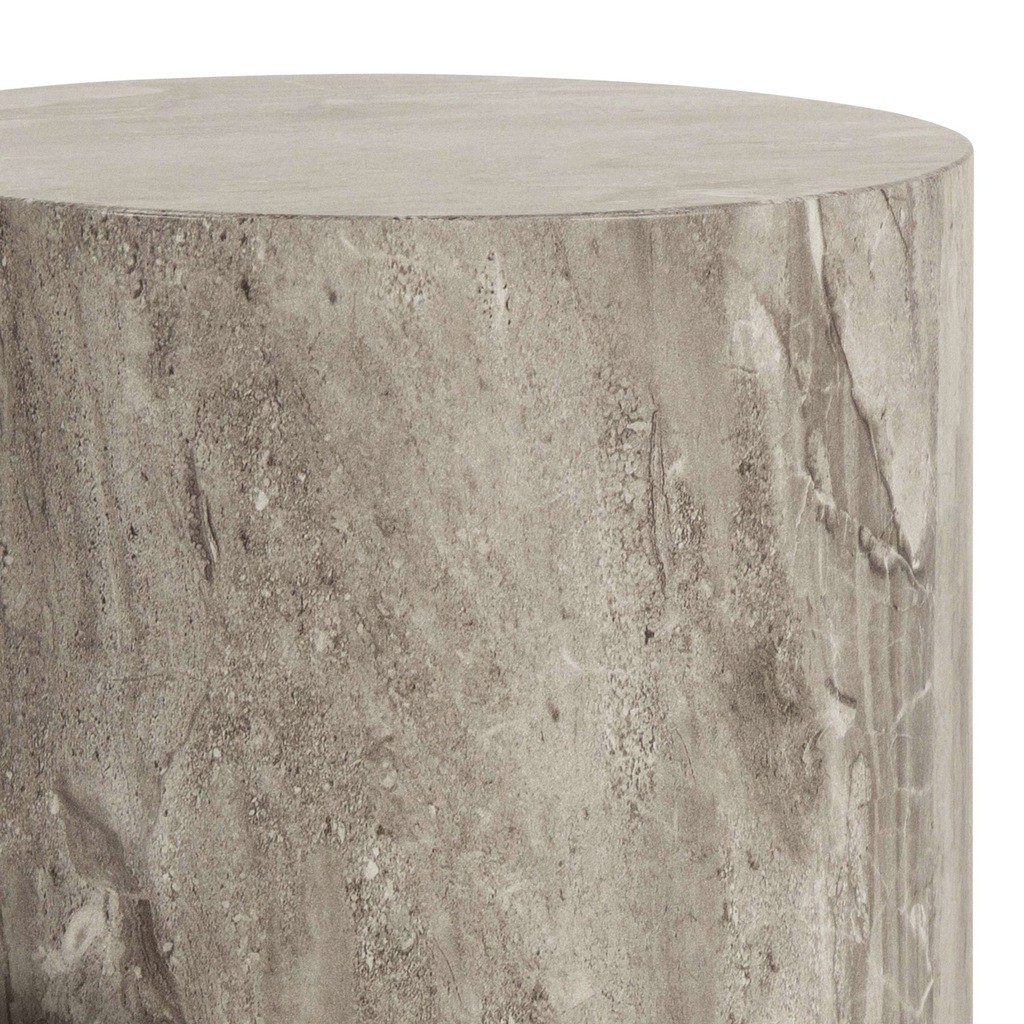 Florence Dice Grey Marble and River Rough Paper Round Pedestal Set of 2 - image 5