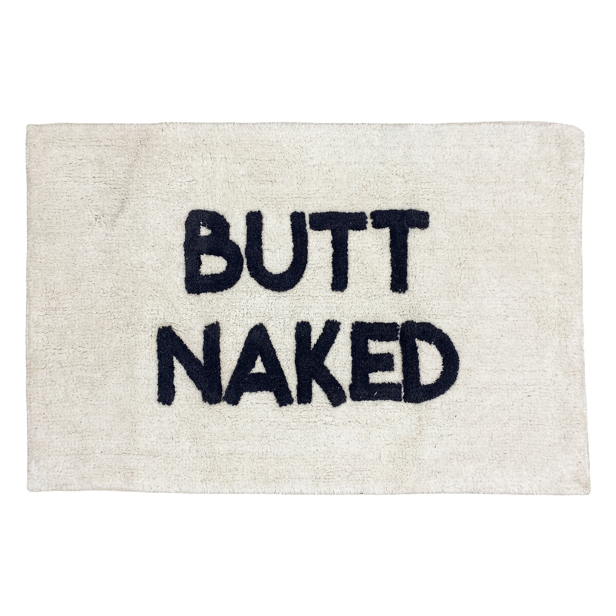 furn. Butt Naked Cotton Anti-Slip Cream and Charcoal Bath Mat - image 2