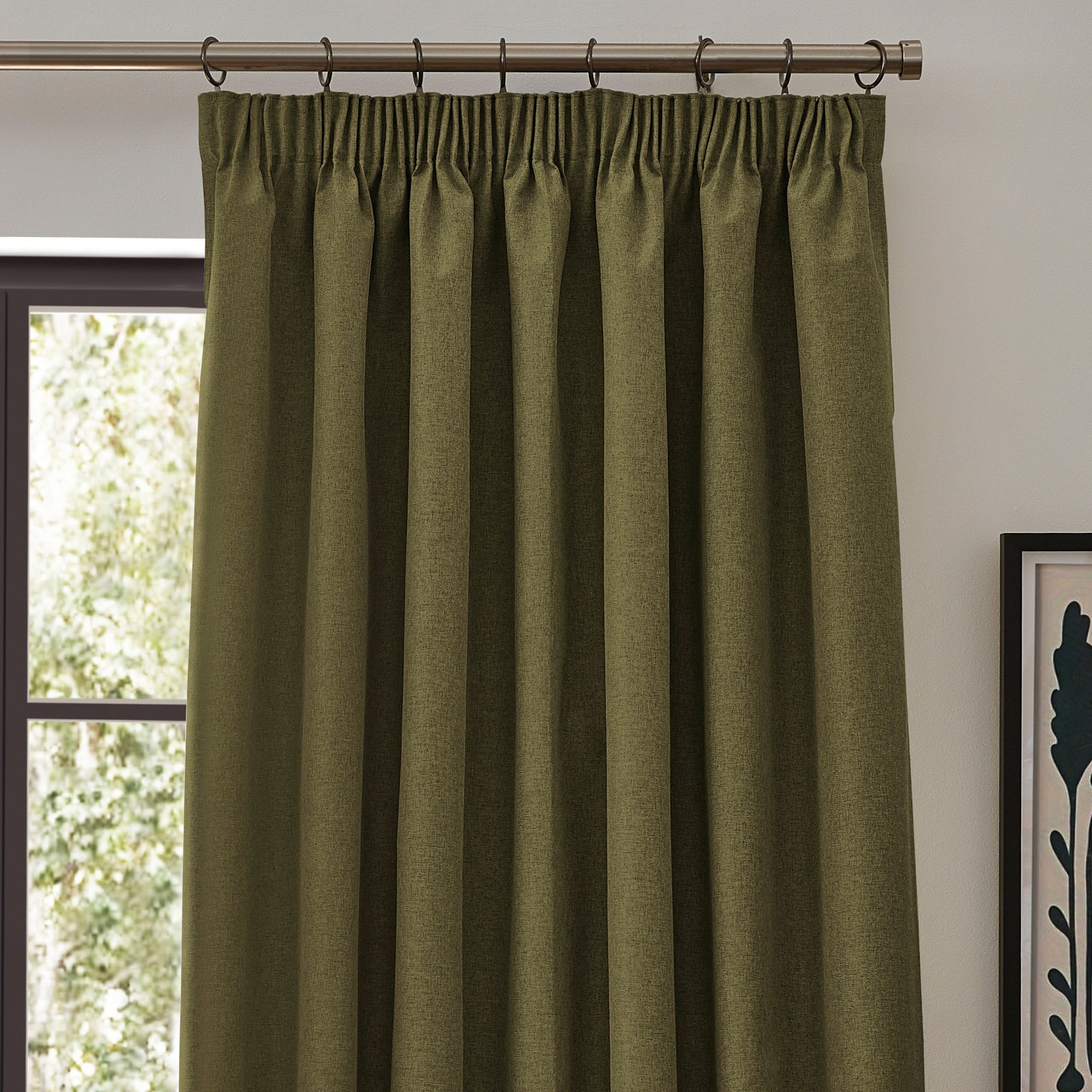 furn. Dawn Green Blackout Pencil Pleat Curtains 168 x 137cm - image 3