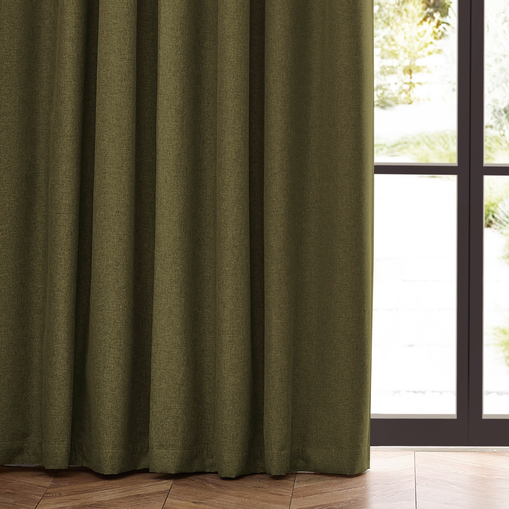 furn. Dawn Green Blackout Pencil Pleat Curtains 168 x 137cm - image 4