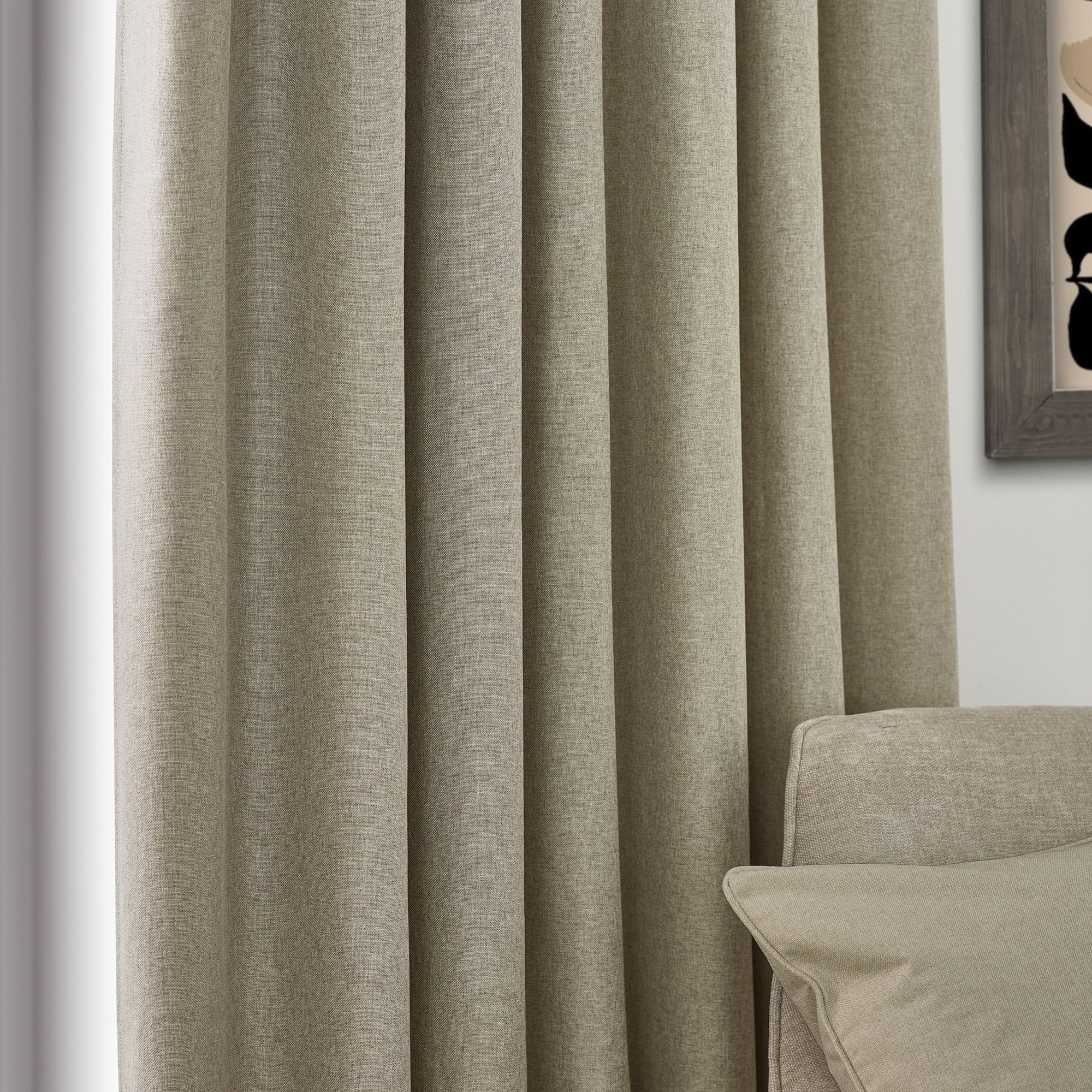 furn. Dawn Natural Blackout Pencil Pleat Curtains 117 x 137cm - image 4