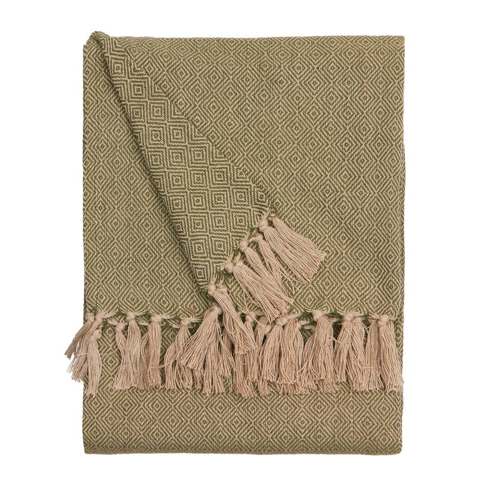 Furn Dessa Geometric Green Woven Throw 130 x 180cm - image 2