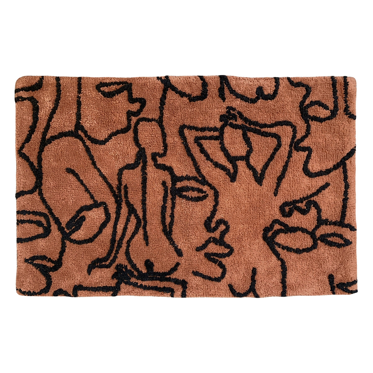furn. Everybody Cotton Anti-Slip Brown and Black Bath Mat - image 2