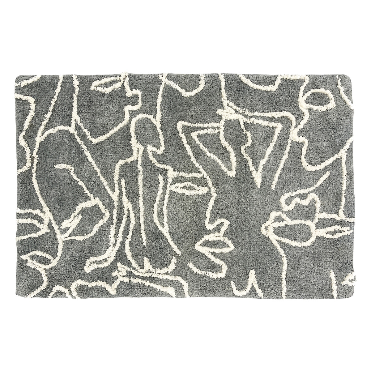 furn. Everybody Cotton Anti-Slip Grey and Cream Bath Mat - image 2