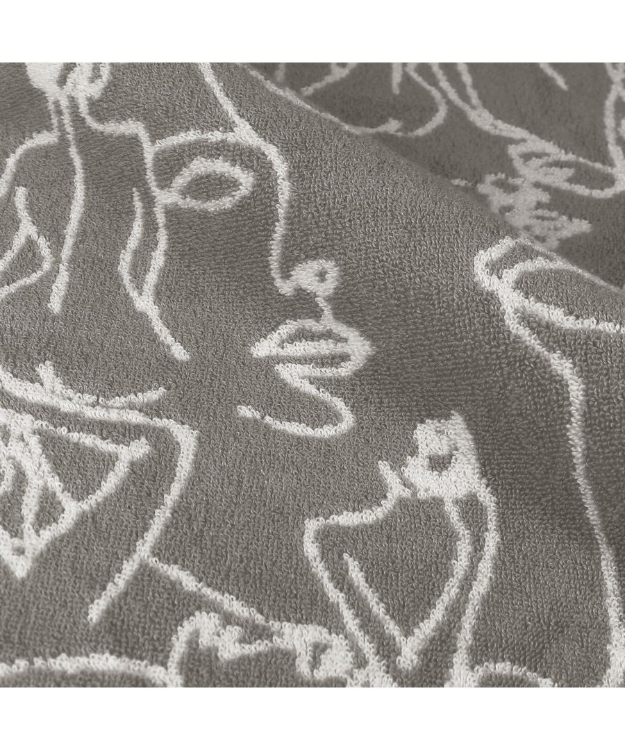 furn. Everybody Turkish Cotton Jacquard Grey Towel Bundle Set of 4 - image 2