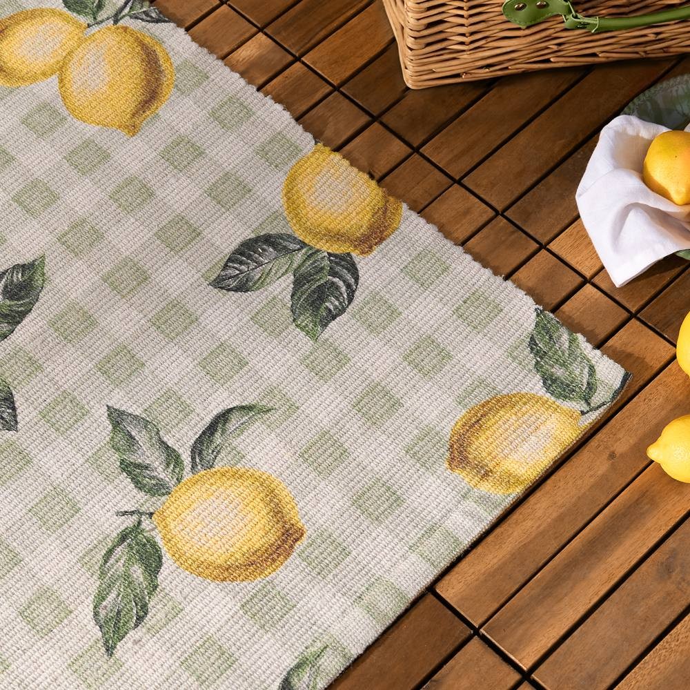 Furn Fruits Lemons Stripe Green Rug 120 x 170cm - image 3
