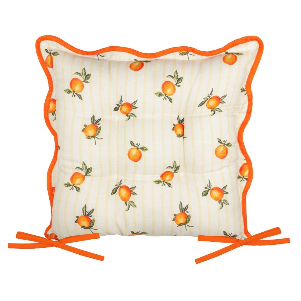 Furn Fruits Oranges Stripe Yellow Seat Pad 40 x 40cm 2 Pack - image 4