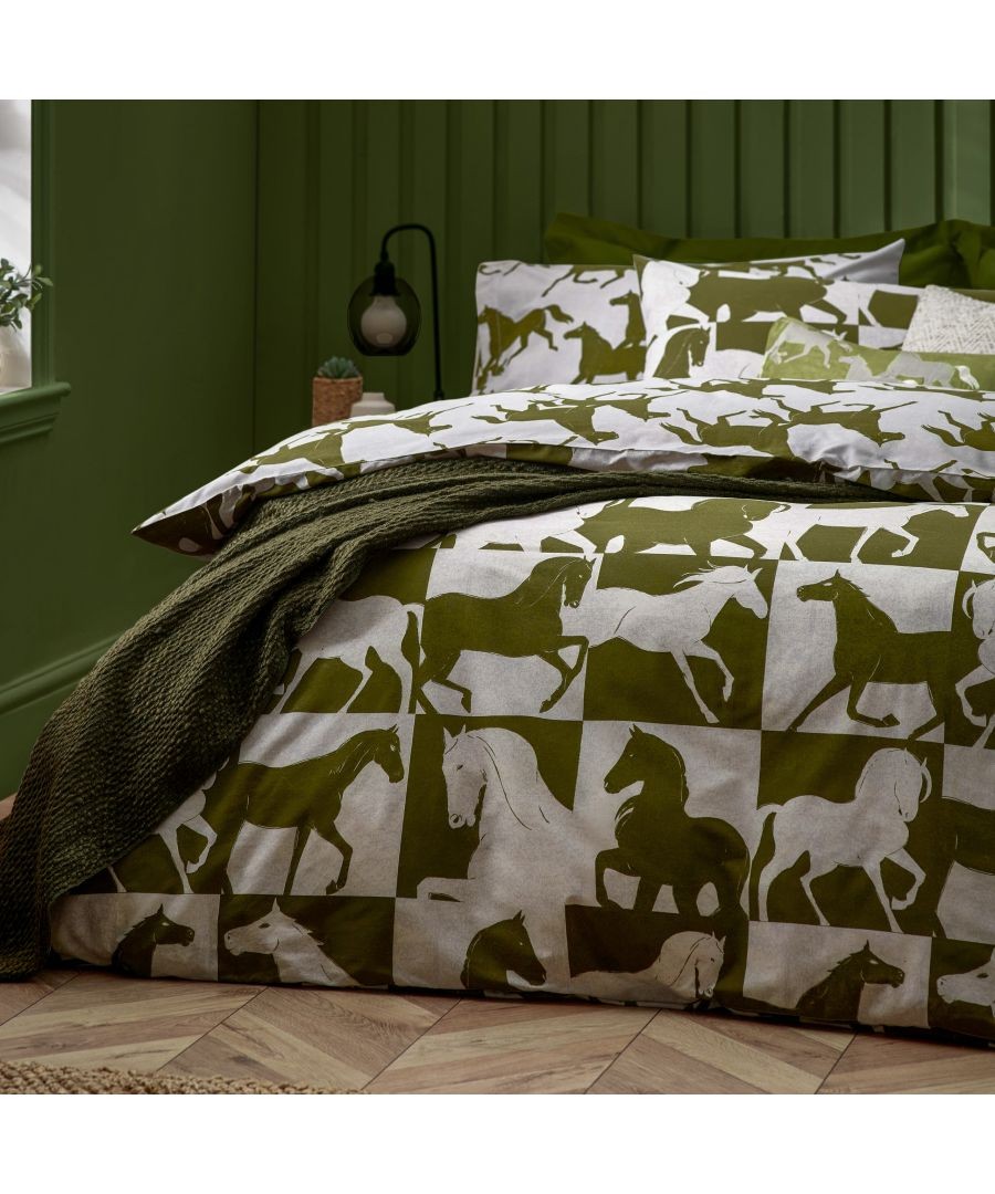 furn. Herve Reversible Olive Single Duvet Set - image 2