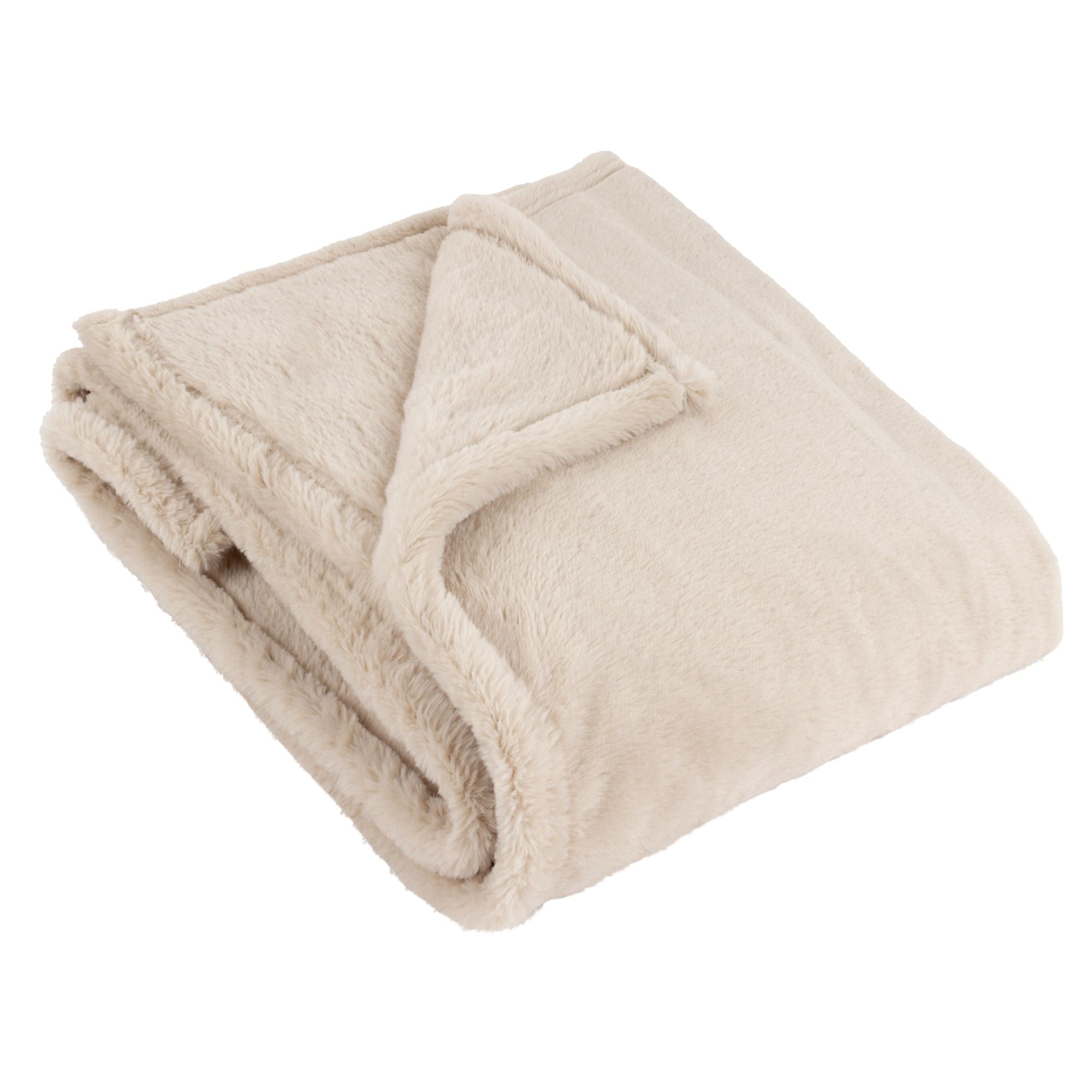 furn. Kallu Faux Fur Natural Double Sided Throw 150 x 200cm - image 3