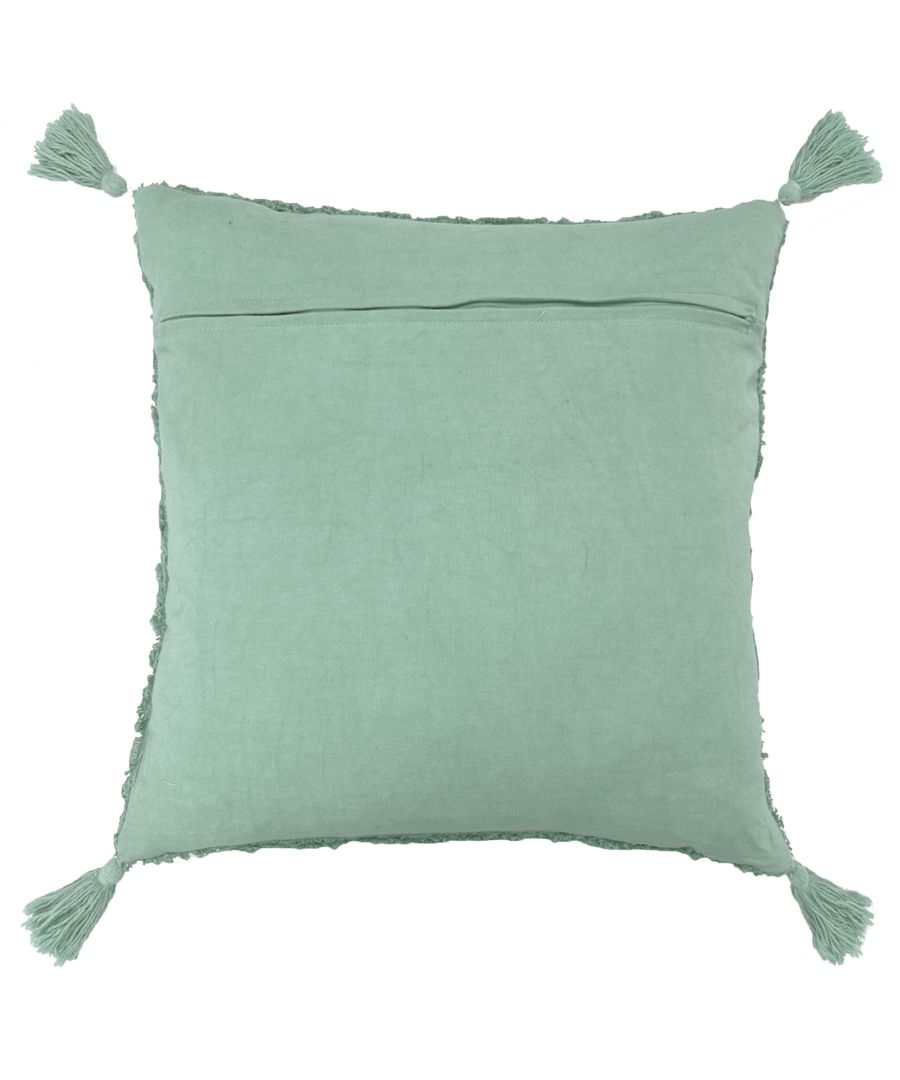 furn. Kantha Eucalyptus Tufted Diamond Cushion - image 2