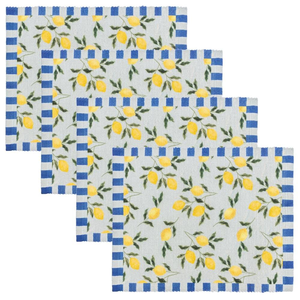 furn. Lemons Blue Placemat 46 x 36cm 4 Pack - image 3
