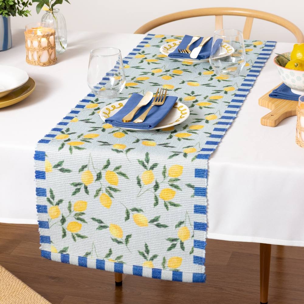 furn. Lemons Blue Table Runner 230 x 35cm - image 2