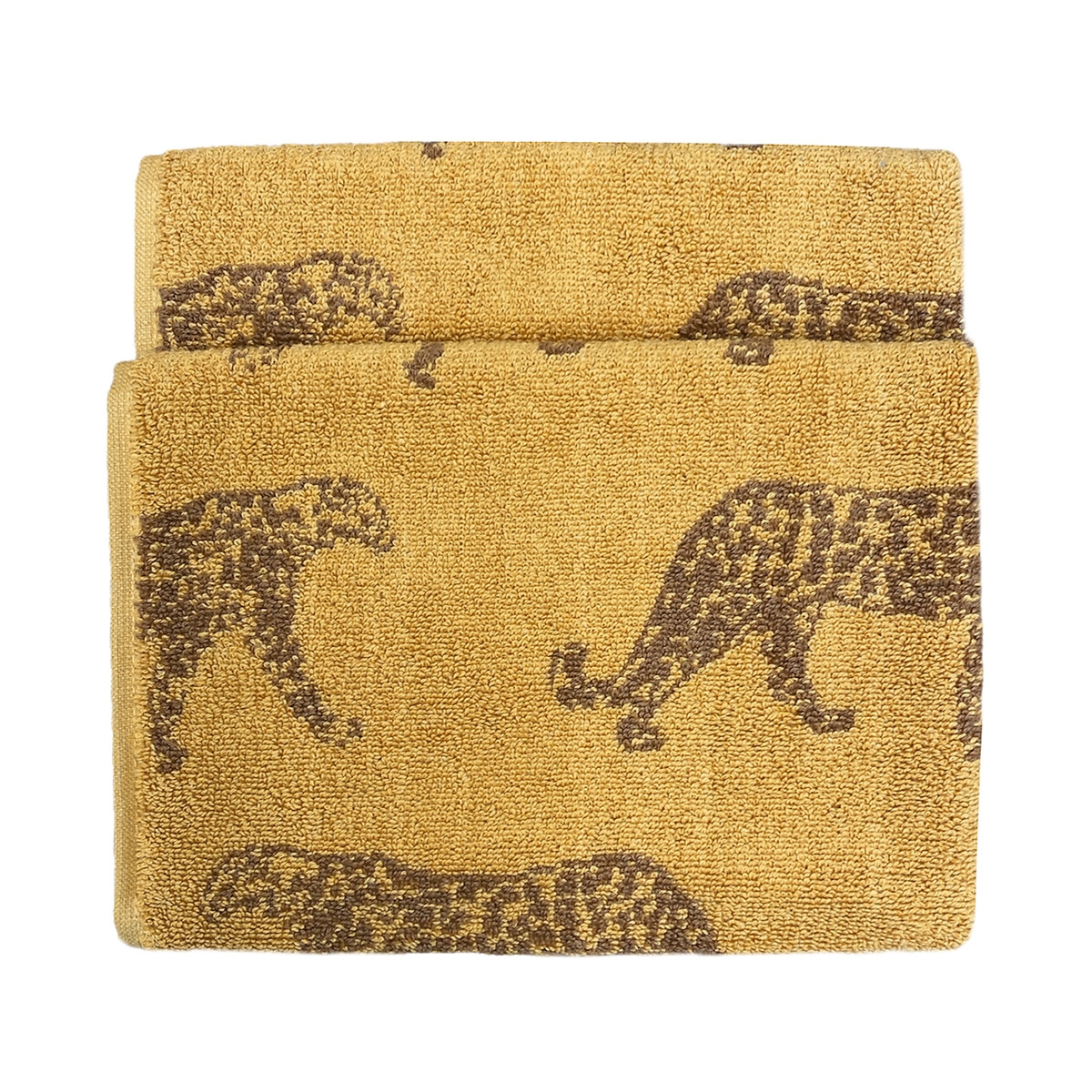 furn. Leopard Cotton Jacquard Gold Hand Towel - image 2