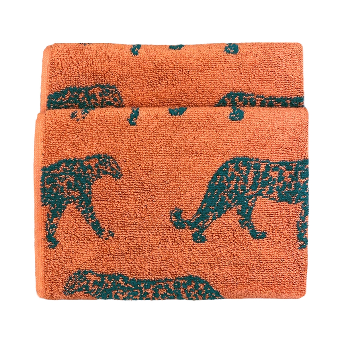 furn. Leopard Cotton Jacquard Orange Hand Towel - image 2