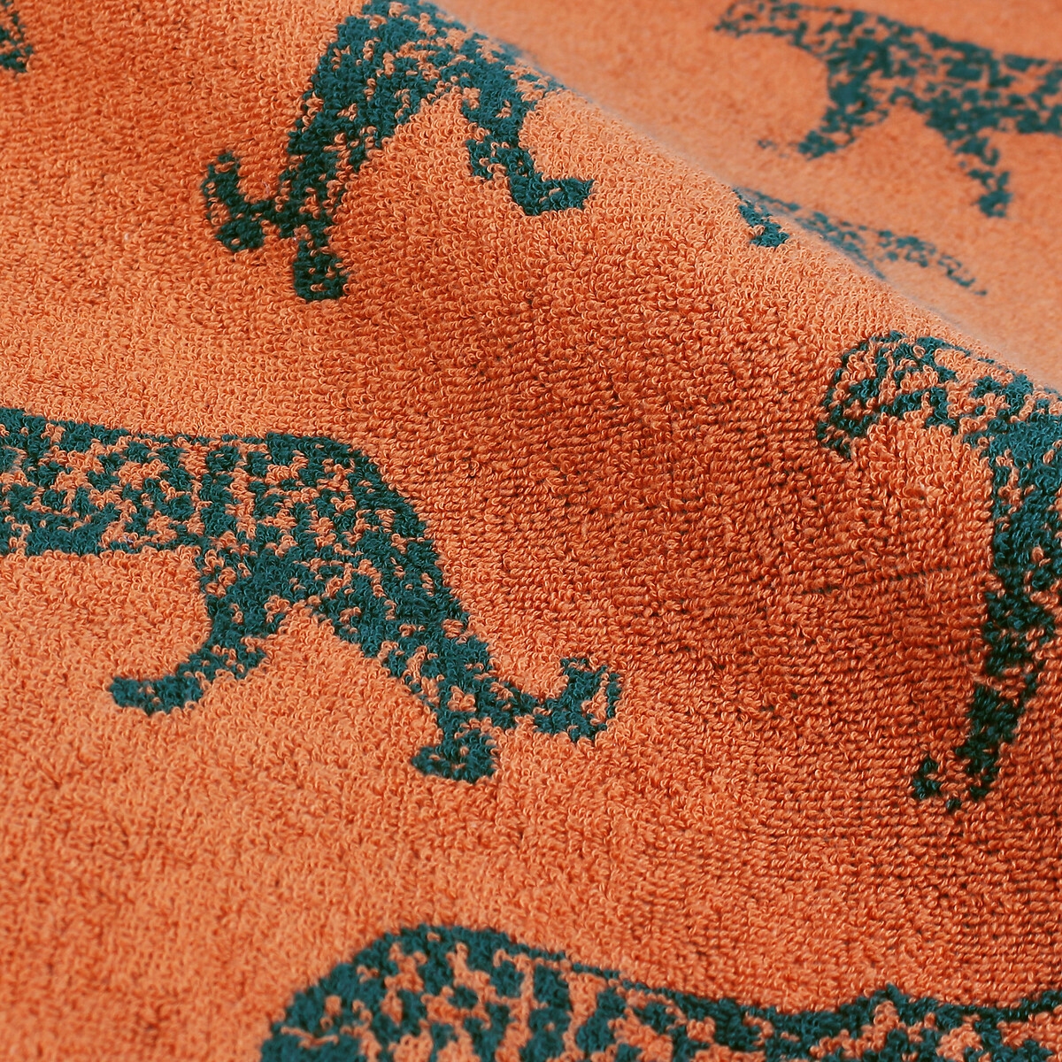 furn. Leopard Cotton Jacquard Orange Hand Towel - image 3