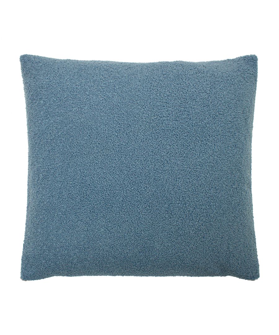 Rectangular cushion in soft blue fleece, measuring 30cm x 50cm, featuring a textured surface for added comfort and style.