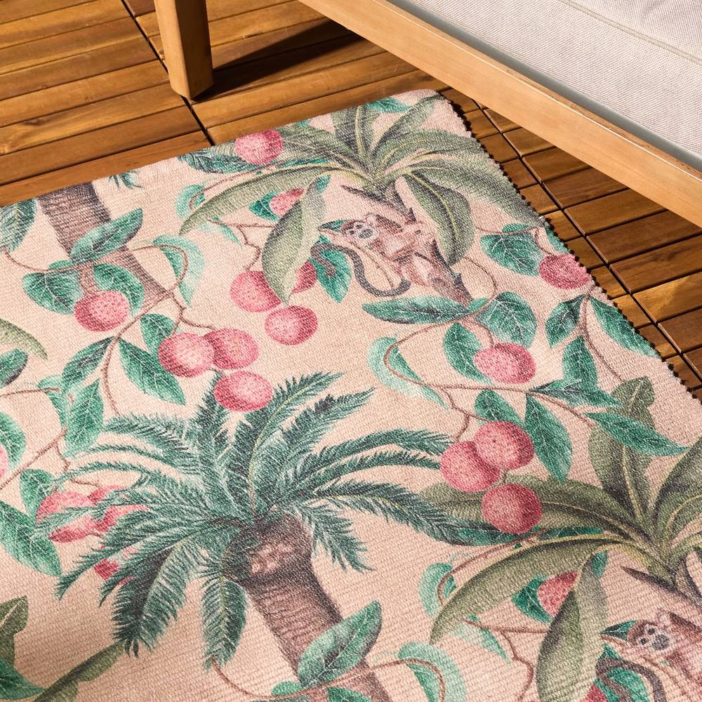 Furn Monkey Palm Monkey Pattern Cream Woven Rug 120 x 170cm - image 3