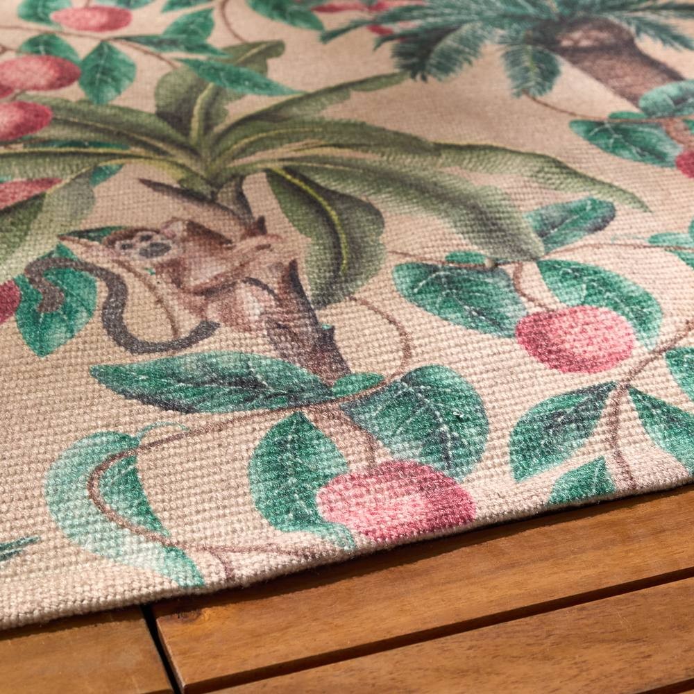 Furn Monkey Palm Monkey Pattern Cream Woven Rug 120 x 170cm - image 4