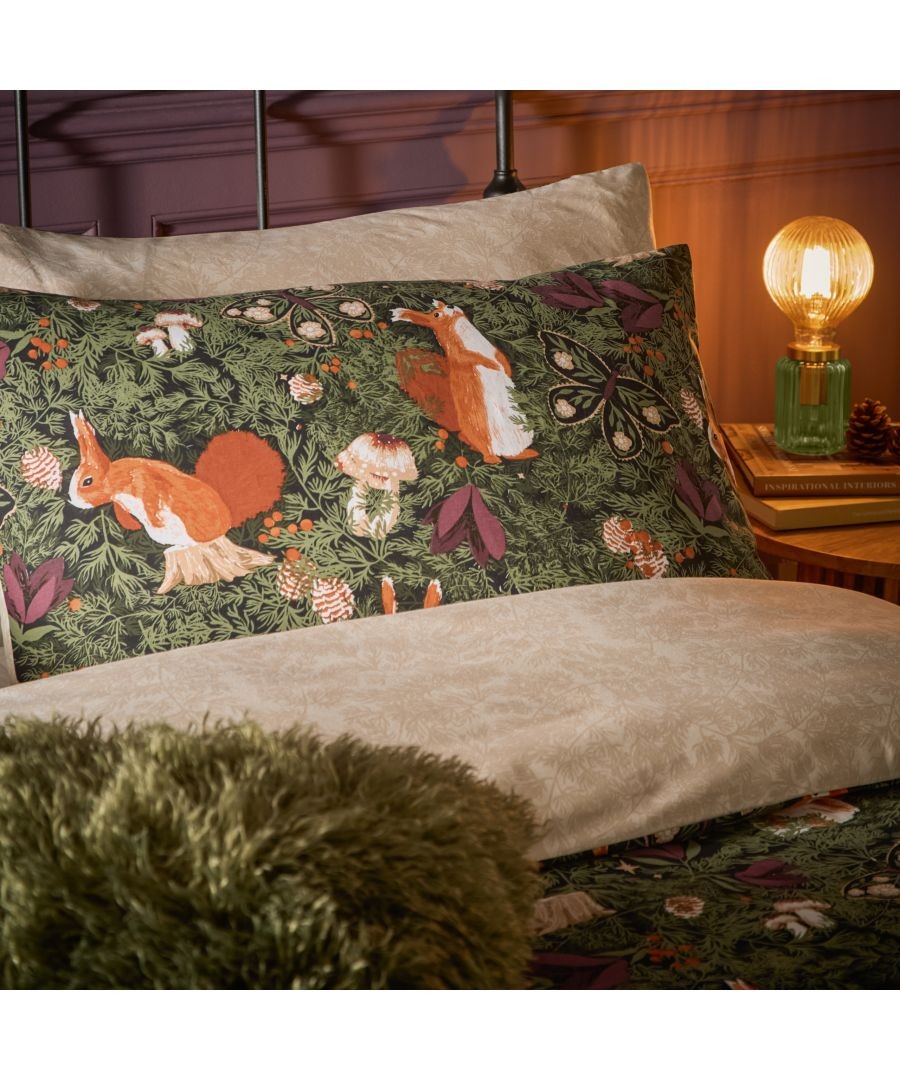 furn. Pineberry Double Multicolour Forest Woodland Duvet Set - image 2