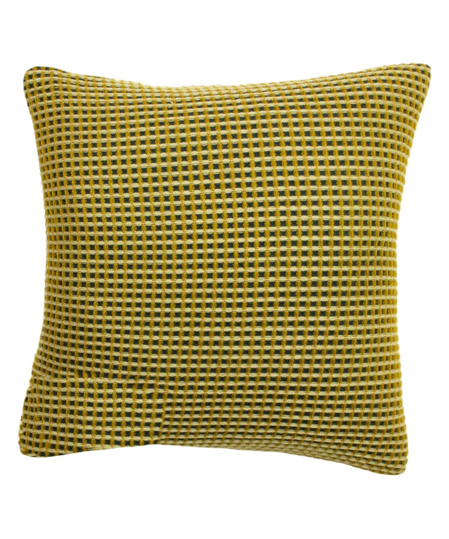 Yellow waffle throw blanket with a textured pattern, measuring 130 cm x 180 cm, featuring a cozy, woven design suitable for adding warmth to any space.