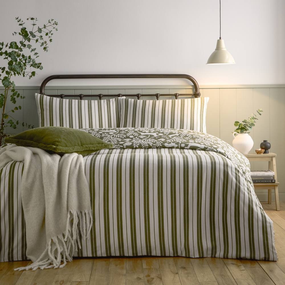 Furn Skandi Woodland Brushed Cotton Single Reversible Duvet Set - image 2