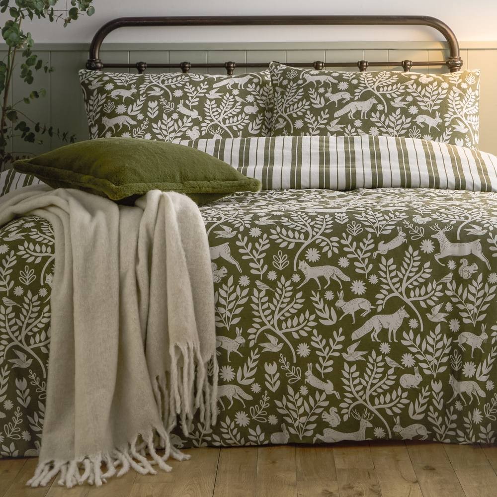 Furn Skandi Woodland Brushed Cotton Single Reversible Duvet Set - image 4