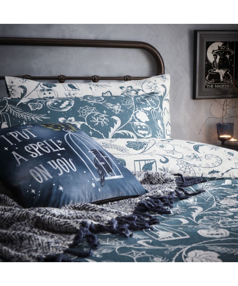 furn. Spellbound Double Stormy Grey Brushed Cotton Duvet Set - image 2