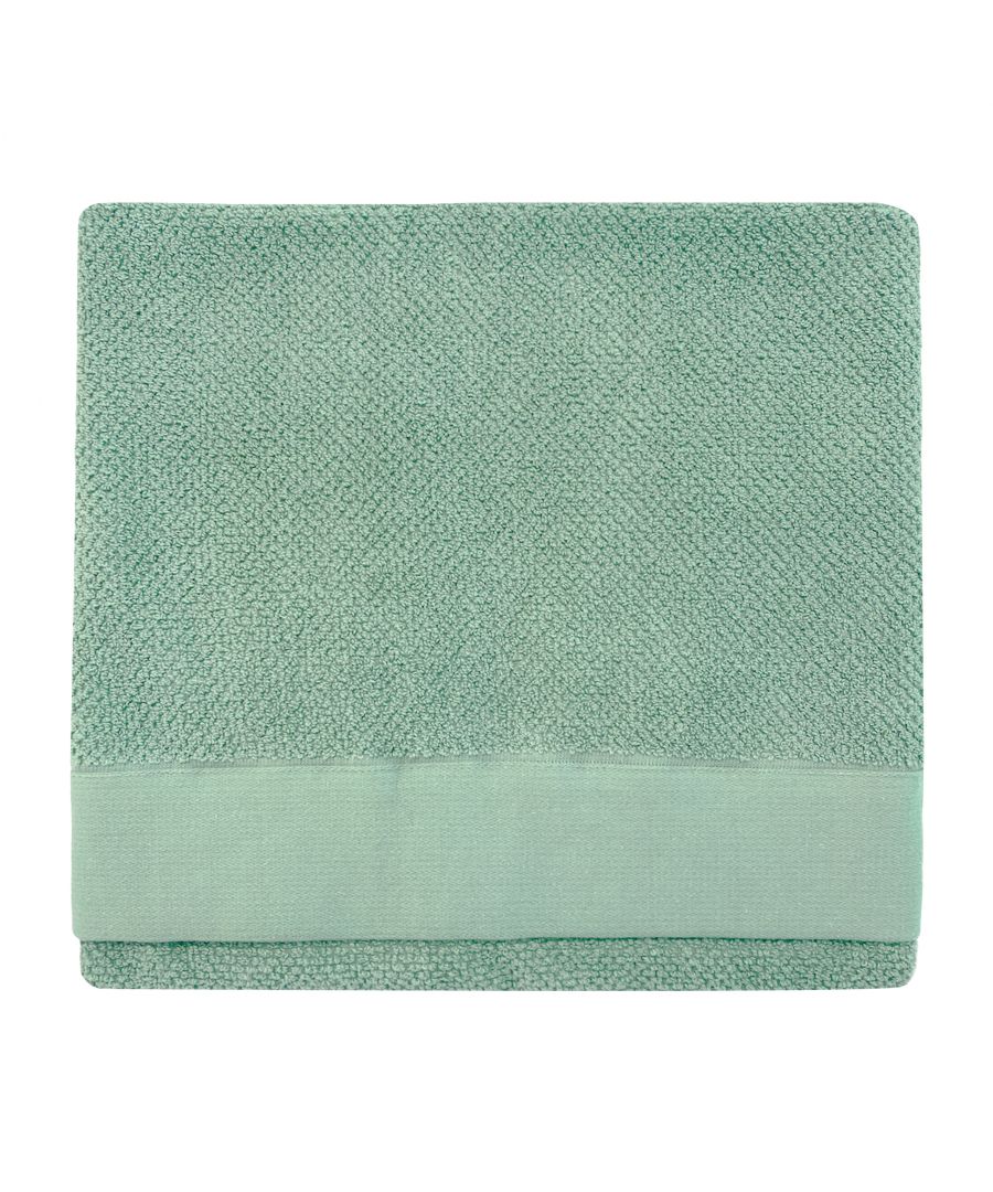 Textured weave bath towel in a soft grey cotton, featuring a smooth border and a plush, absorbent surface, suitable for everyday use.