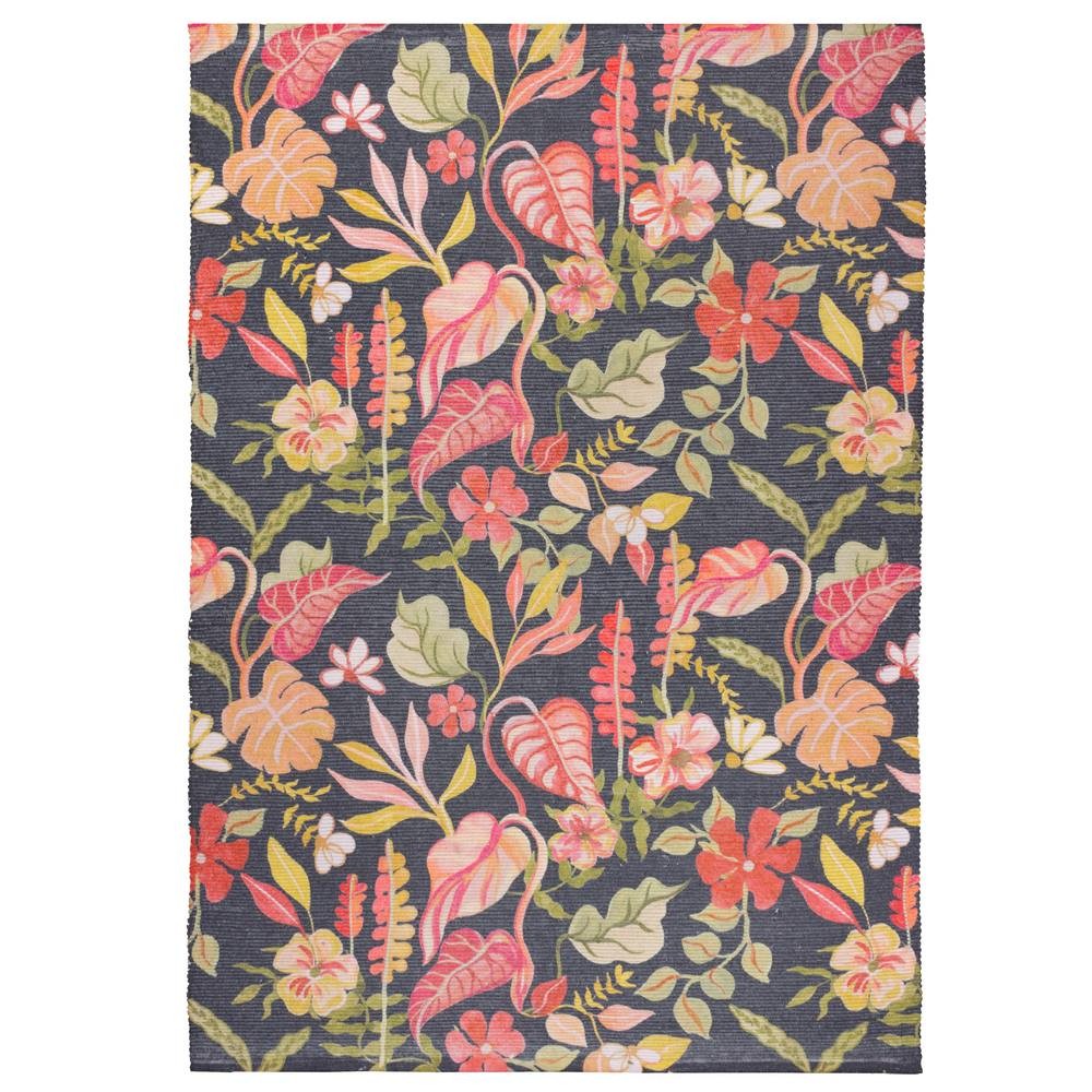 Furn Tropical Bloom Floral Print Black Rug 120 x 170cm - image 2