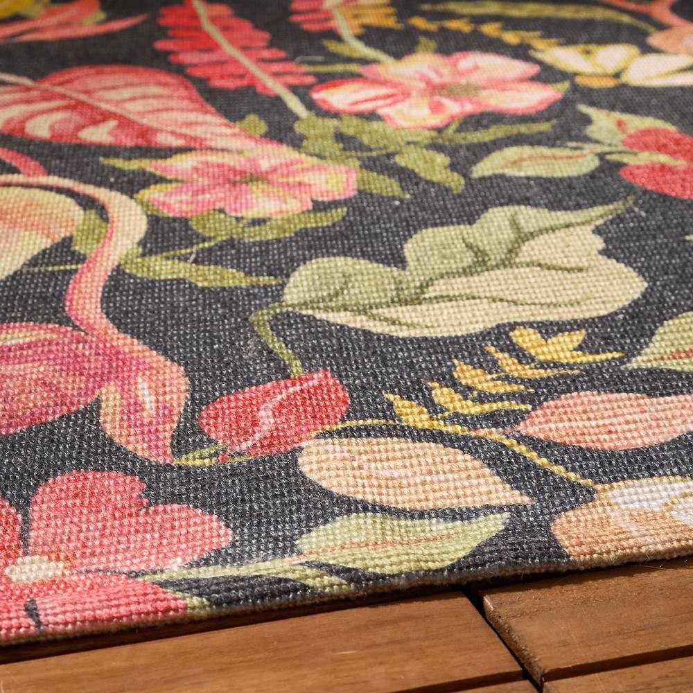 Furn Tropical Bloom Floral Print Black Rug 120 x 170cm - image 4
