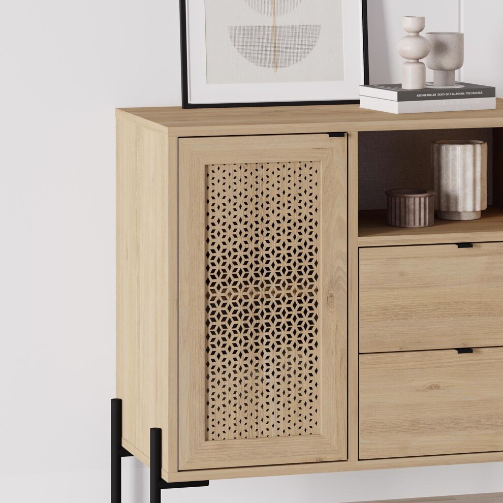 FWStyle Naive Oak Single Door 2 Drawer Storage Unit - image 3