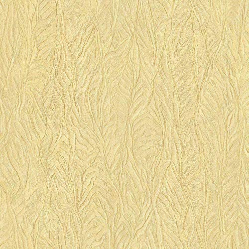 Textured beige wallpaper featuring an embossed leaf pattern, measuring 33 feet long and 21 inches wide, ideal for adding a natural touch to interior spaces.