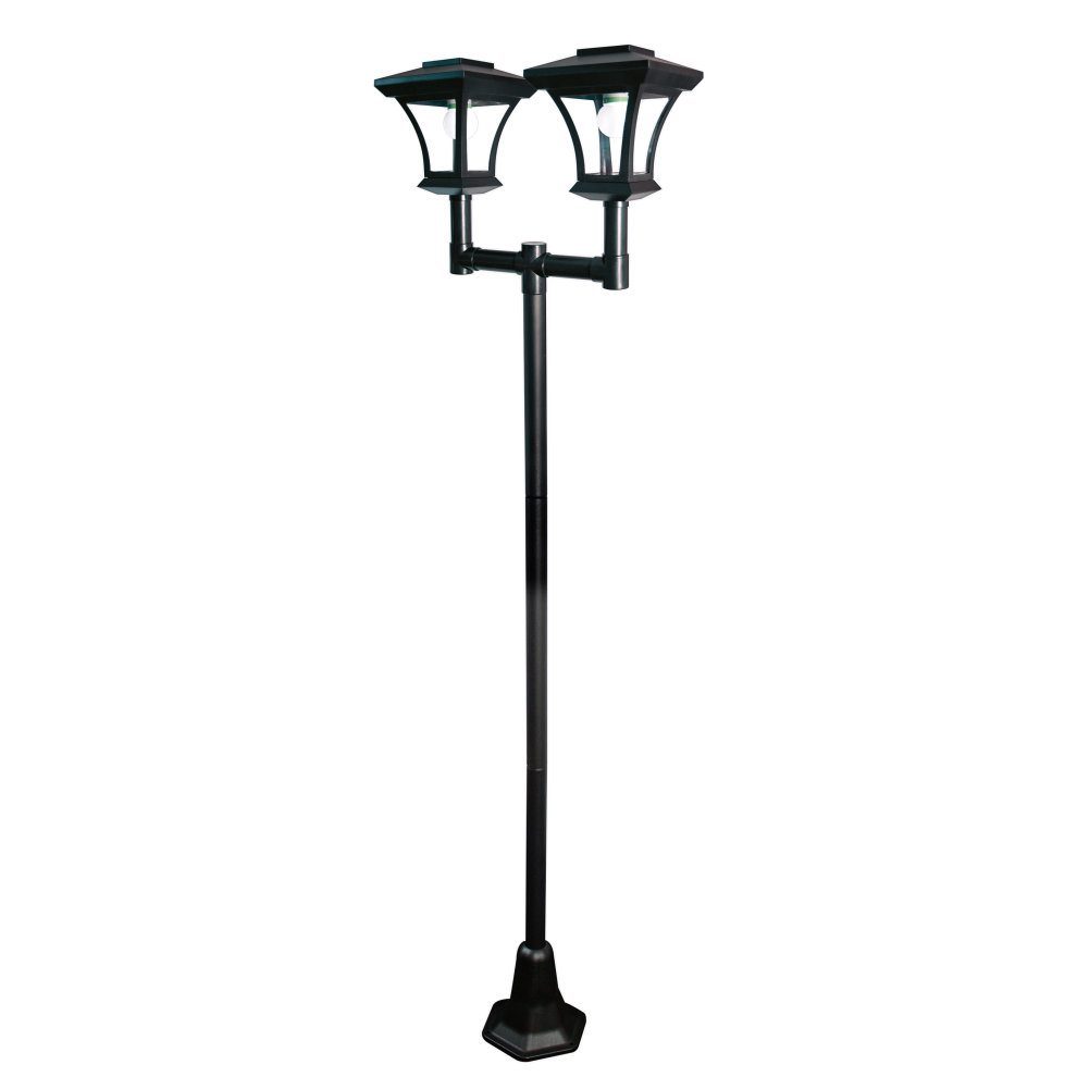 GardenKraft Bright White LED Victorian Twin Head Solar Lamp Post - image 2