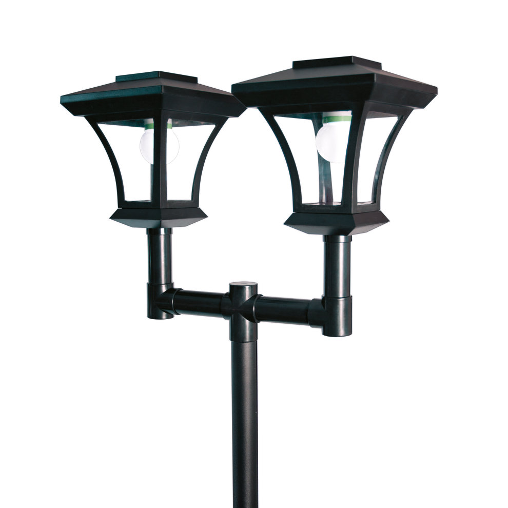 GardenKraft Bright White LED Victorian Twin Head Solar Lamp Post - image 3