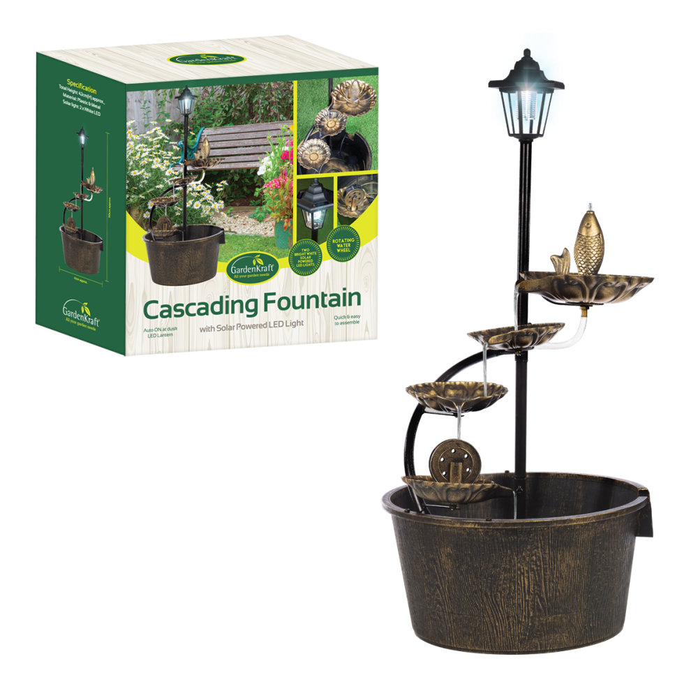 Gardenkraft Cascading Water Feature with 4 Lotus Leaves - image 4